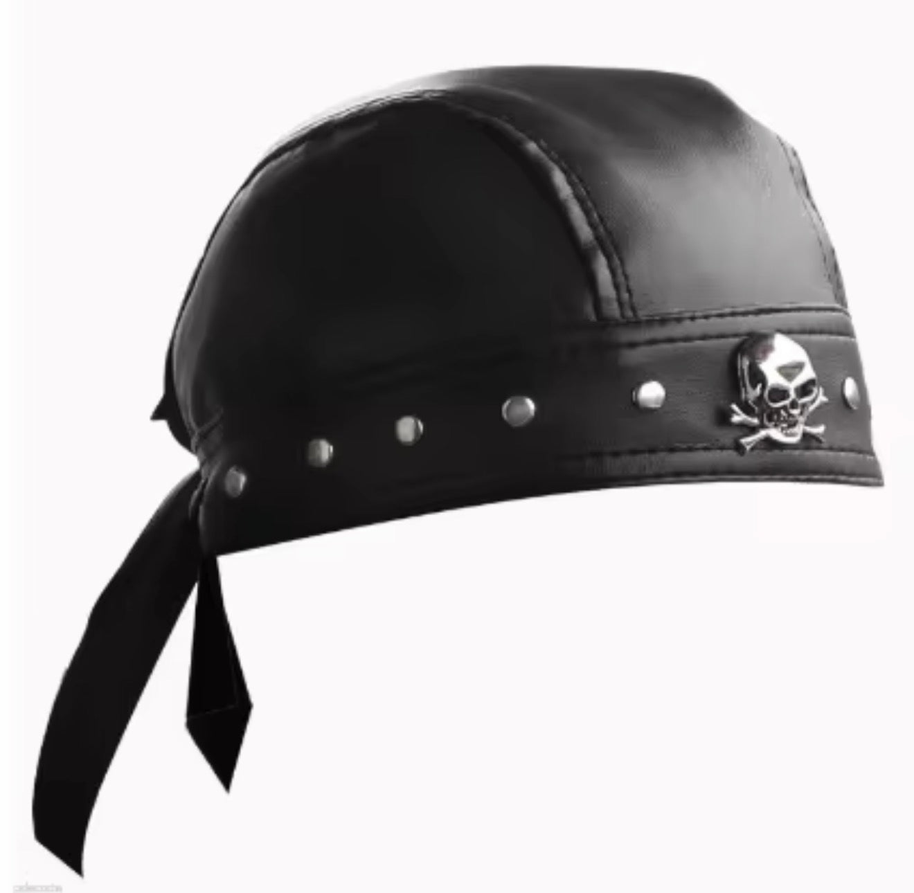 LEATHER CAP -BLACK