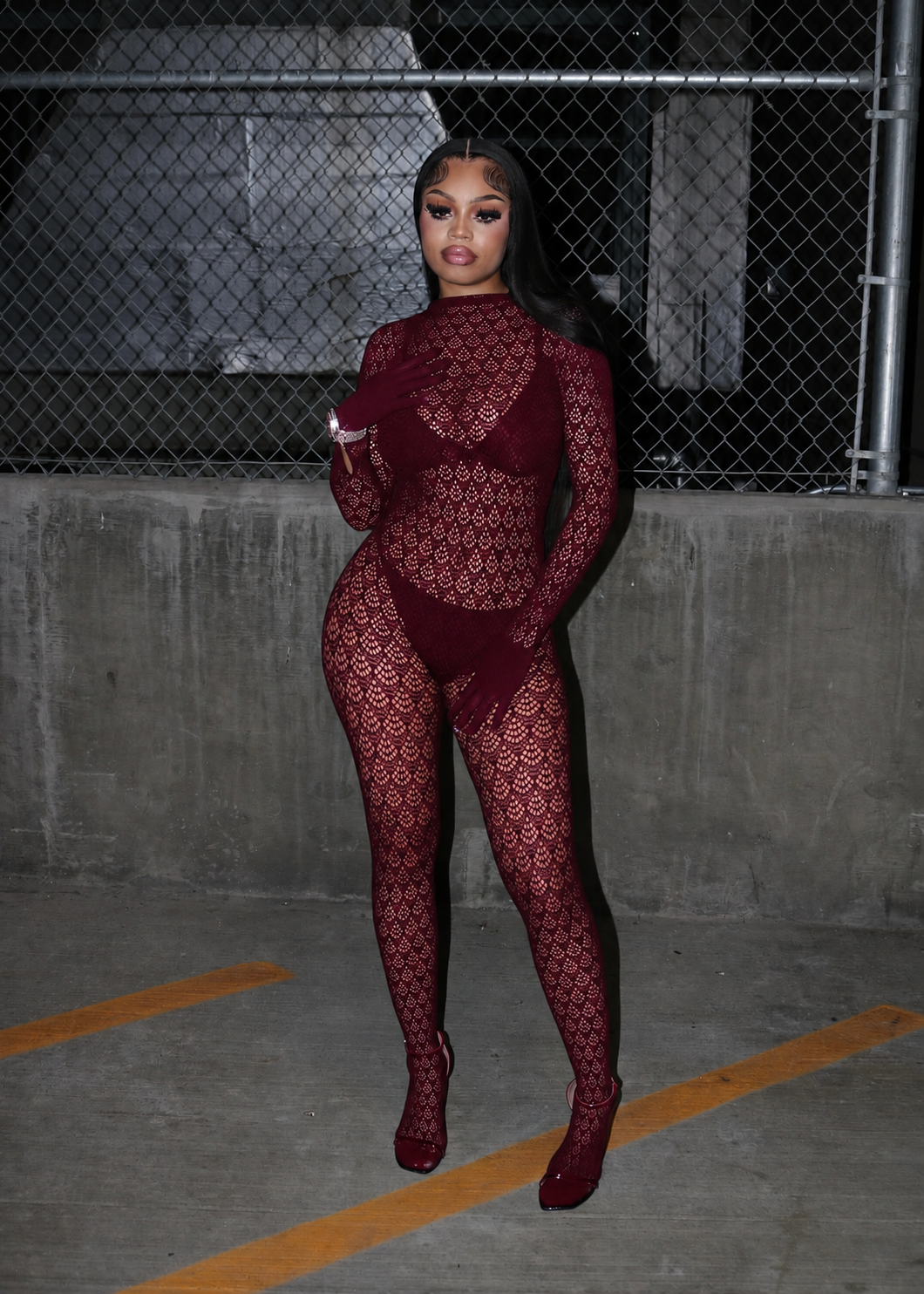 NIGHT OUT JUMPSUIT-BURGUNDY