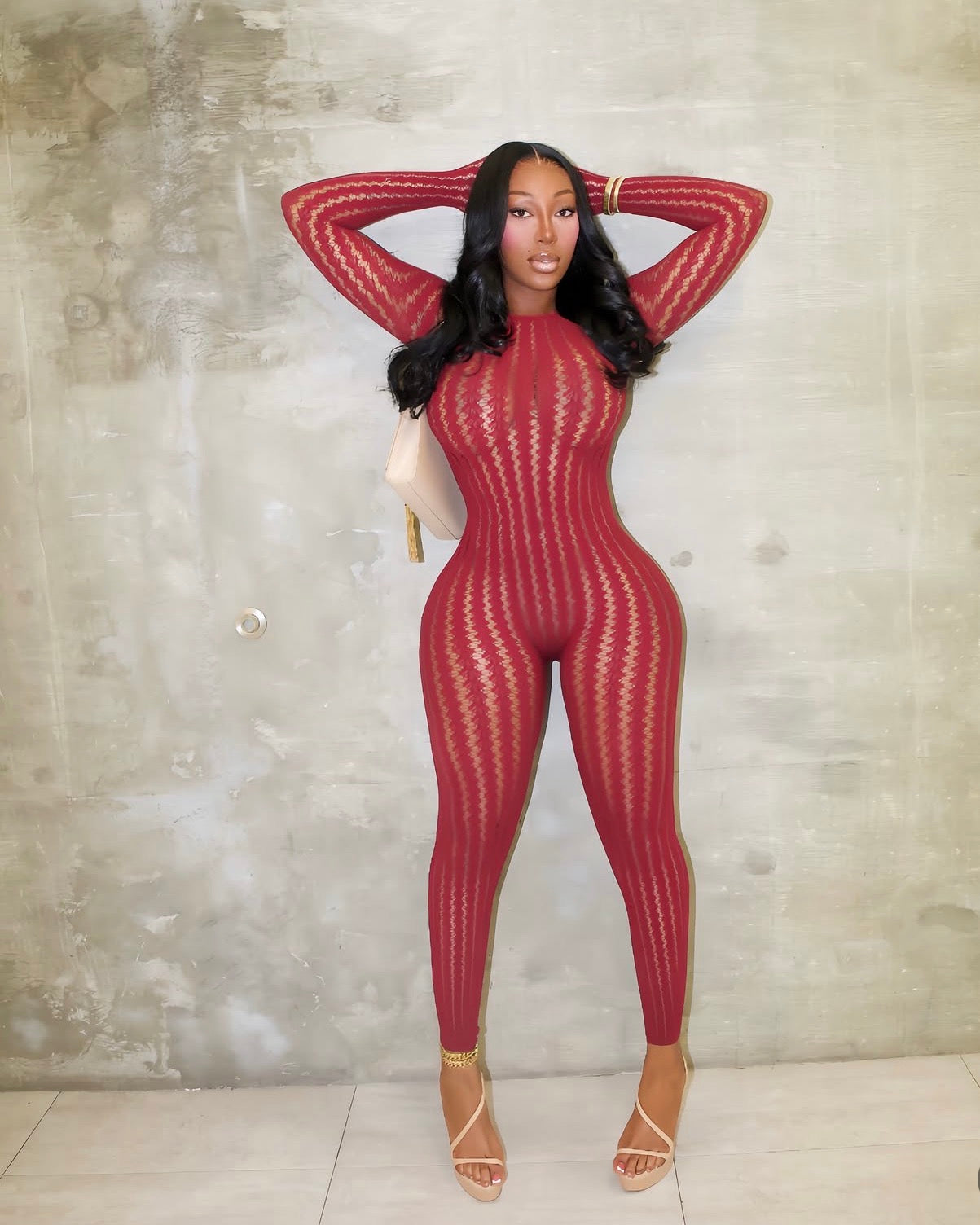 NO SECRETS JUMPSUIT-BURGUNDY